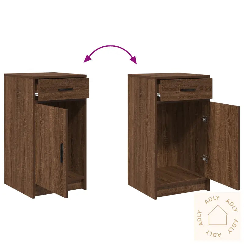 Sideboard Brun Eik 40X41X75 Cm Ingeniørtre