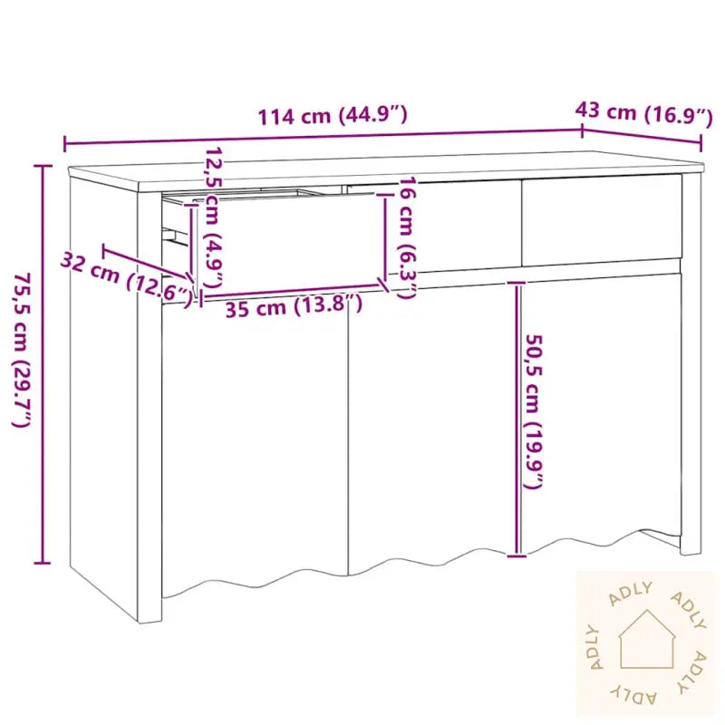 Sideboard &quot;Drammen&quot; 114X43X75,5 Cm Solid Tre Furu