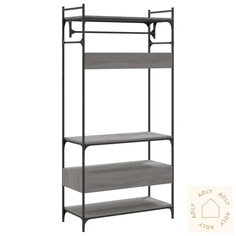 Garderobe Med Skuffer Grå Sonoma 89X39X184,5 Cm Konstruert Tre