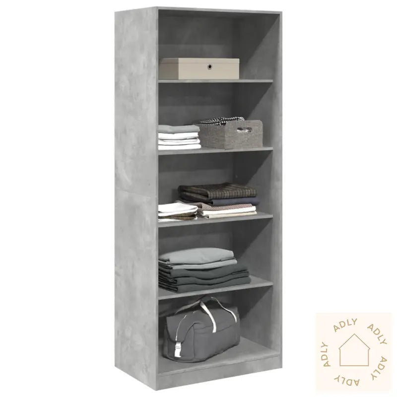 Garderobe Betonggrå 80X50X200 Cm Konstruert Tre
