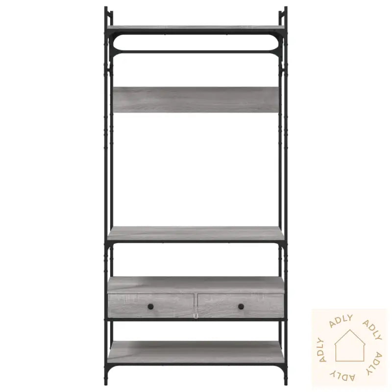 Garderobe Med Skuffer Grå Sonoma 89X39X184,5 Cm Konstruert Tre