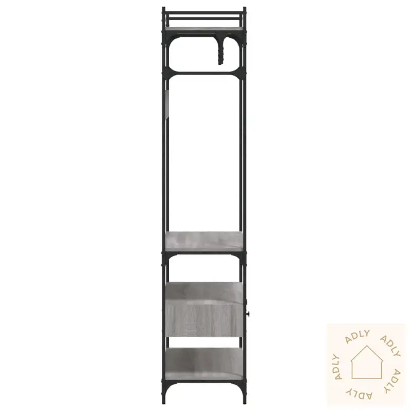 Garderobe Med Skuffer Grå Sonoma 89X39X184,5 Cm Konstruert Tre