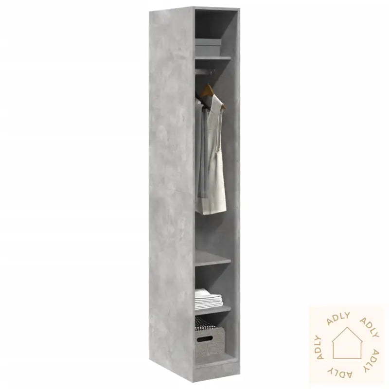 Garderobe Betonggrå 30X50X200 Cm Konstruert Tre