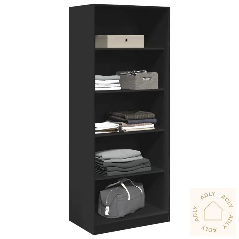 Garderobe Svart 80X50X200 Cm Konstruert Tre