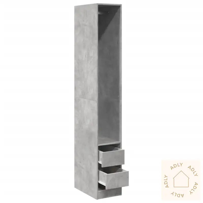 Garderobe Betonggrå 30X50X200 Cm Konstruert Tre