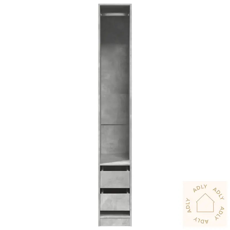 Garderobe Betonggrå 30X50X200 Cm Konstruert Tre