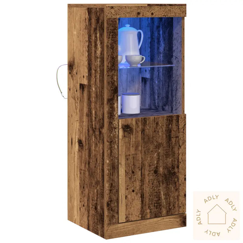 Sideboard Med Led Lys I Gammel Tre 41X37X100 Cm