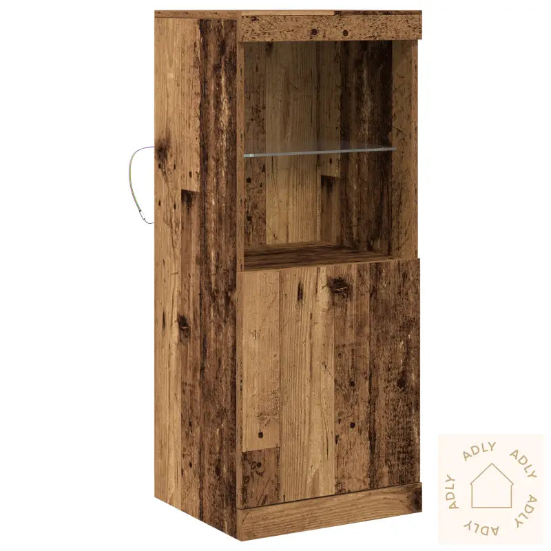 Sideboard Med Led-Lamper Gamle Tre 41X37X100 Cm