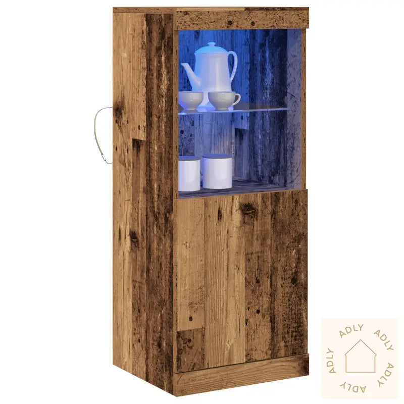 Sideboard Med Led-Lamper Gamle Tre 41X37X100 Cm