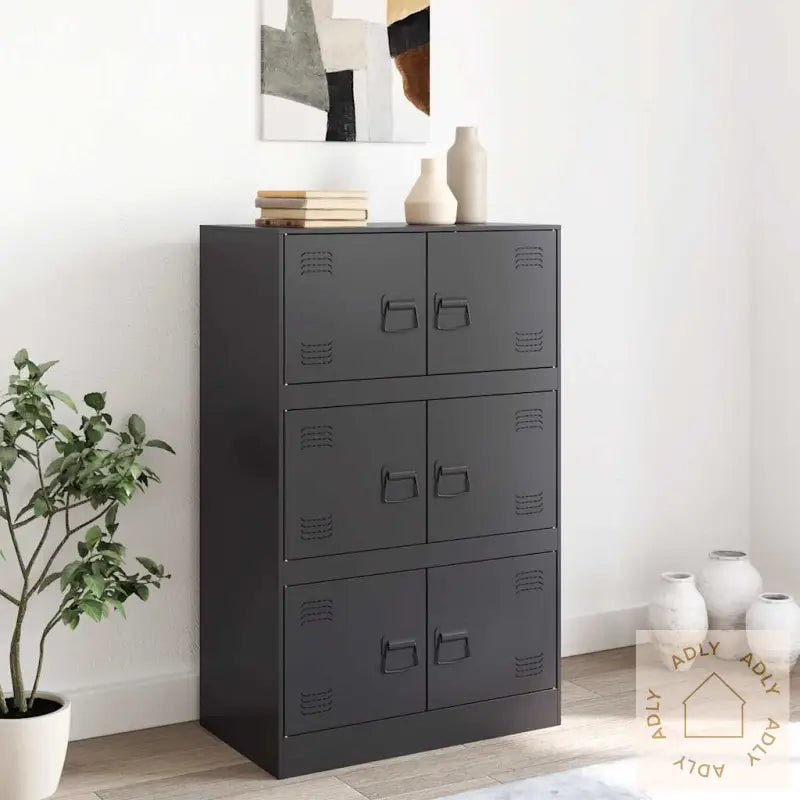 Skjenk Svart 67X39X107 Cm Stål