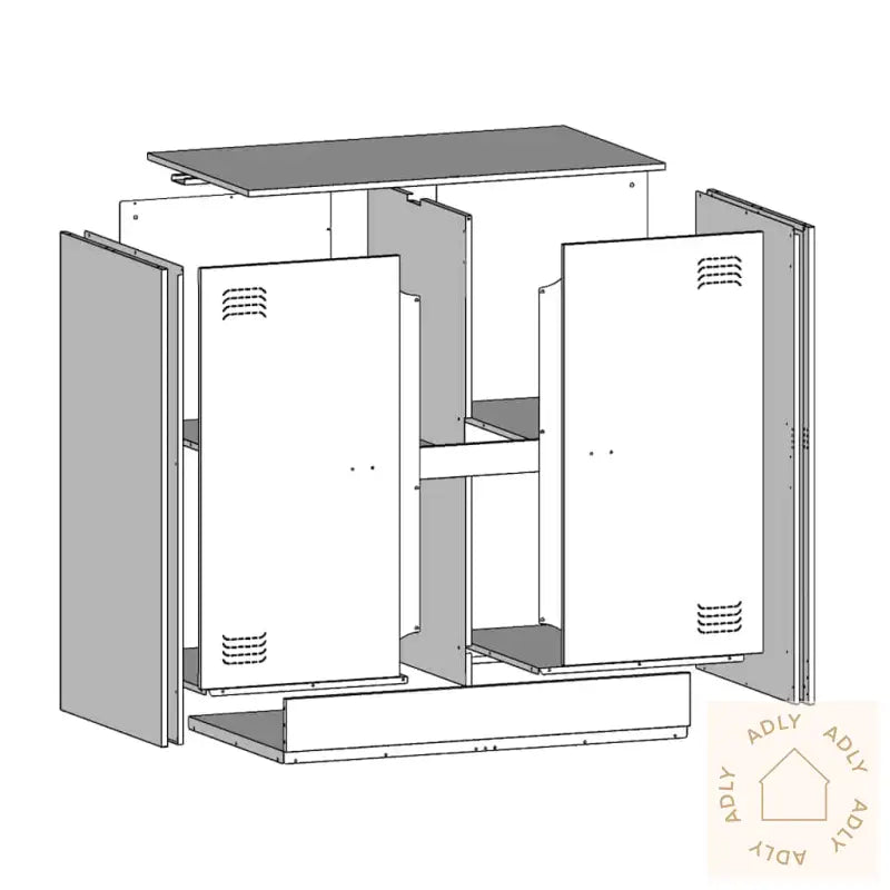 Skjenk Rosa 67X39X73 Cm Stål
