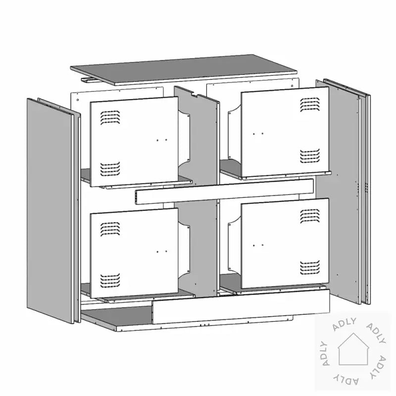 Skjenk Antrasitt 67X39X73 Cm Stål