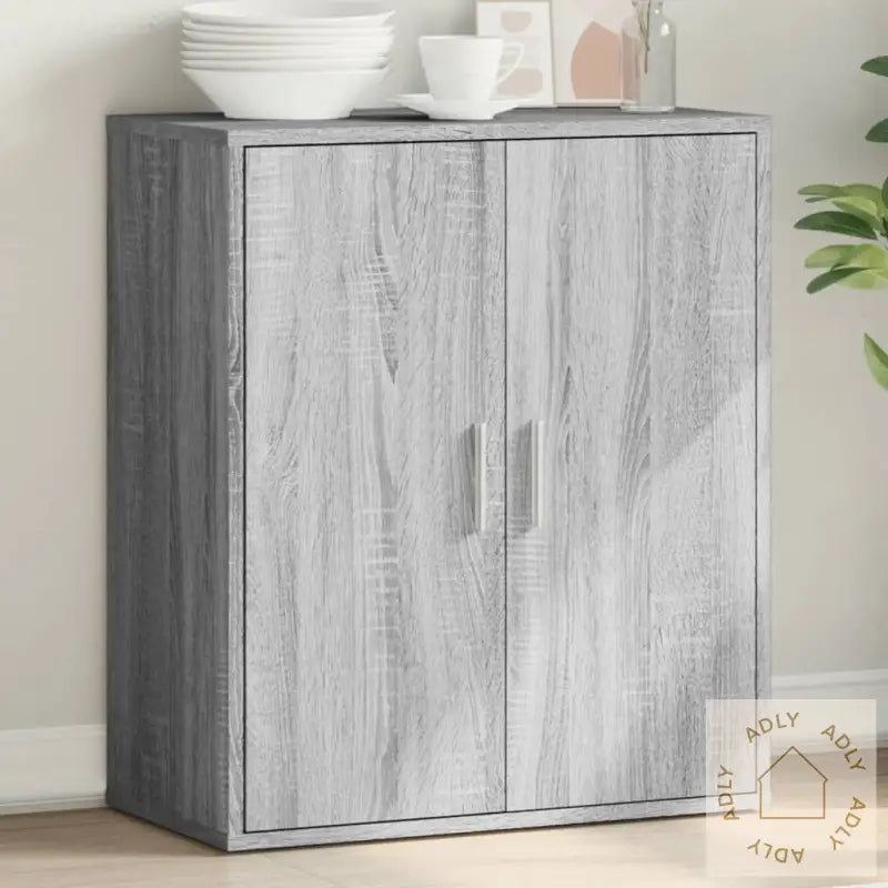Skjenk Grå Sonoma 79X38X80 Cm Konstruert Tre