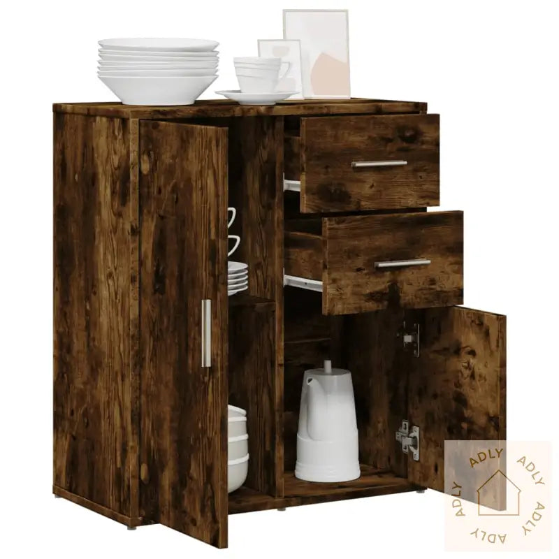 Skjenk Røkt Eik 60X31X70 Cm Konstruert Tre