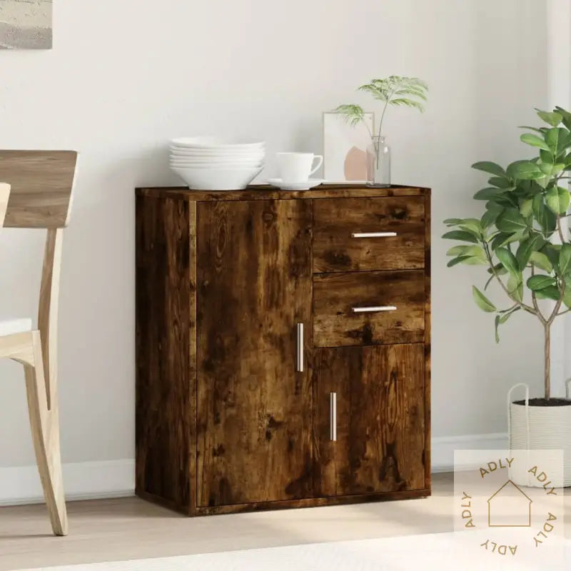 Skjenk Røkt Eik 60X31X70 Cm Konstruert Tre