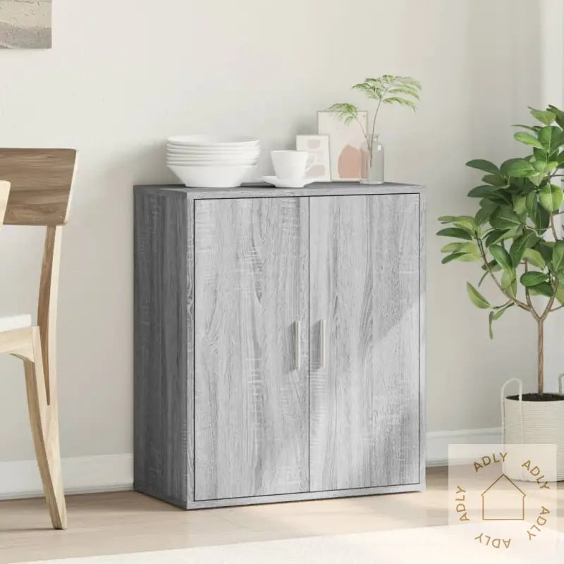 Skjenk Grå Sonoma 79X38X80 Cm Konstruert Tre