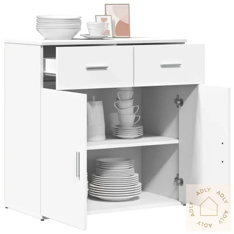 Skjenk Hvit 79X38X80 Cm Konstruert Tre