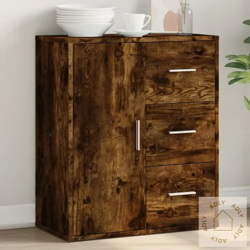 Skjenk Røkt Eik 60X31X70 Cm Konstruert Tre