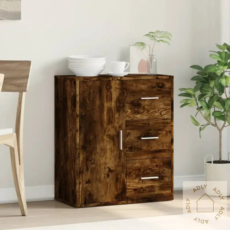 Skjenk Røkt Eik 60X31X70 Cm Konstruert Tre