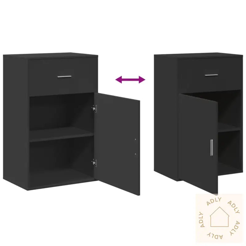 Oppbevaringsskap Svart 56,5X39X90 Cm Konstruert Tre