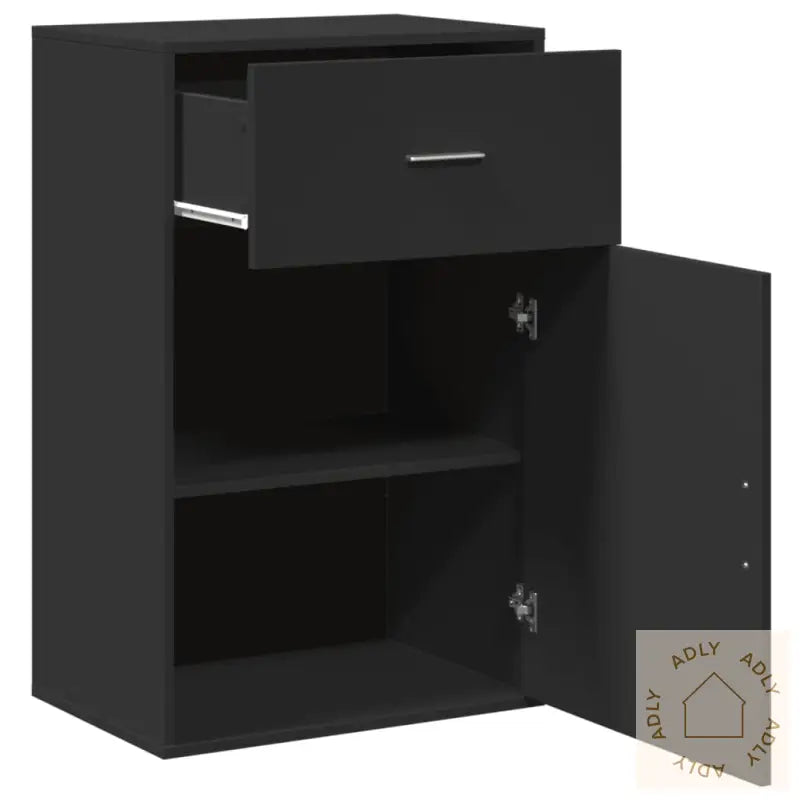 Oppbevaringsskap Svart 56,5X39X90 Cm Konstruert Tre