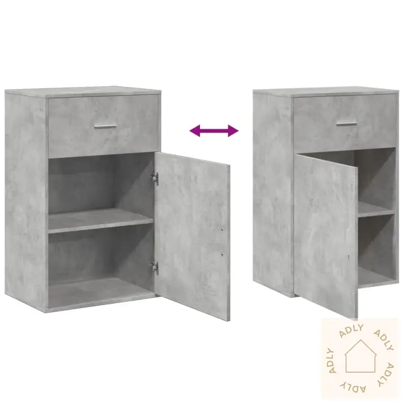 Oppbevaringsskap Betonggrå 56,5X39X90 Cm Konstruert Tre