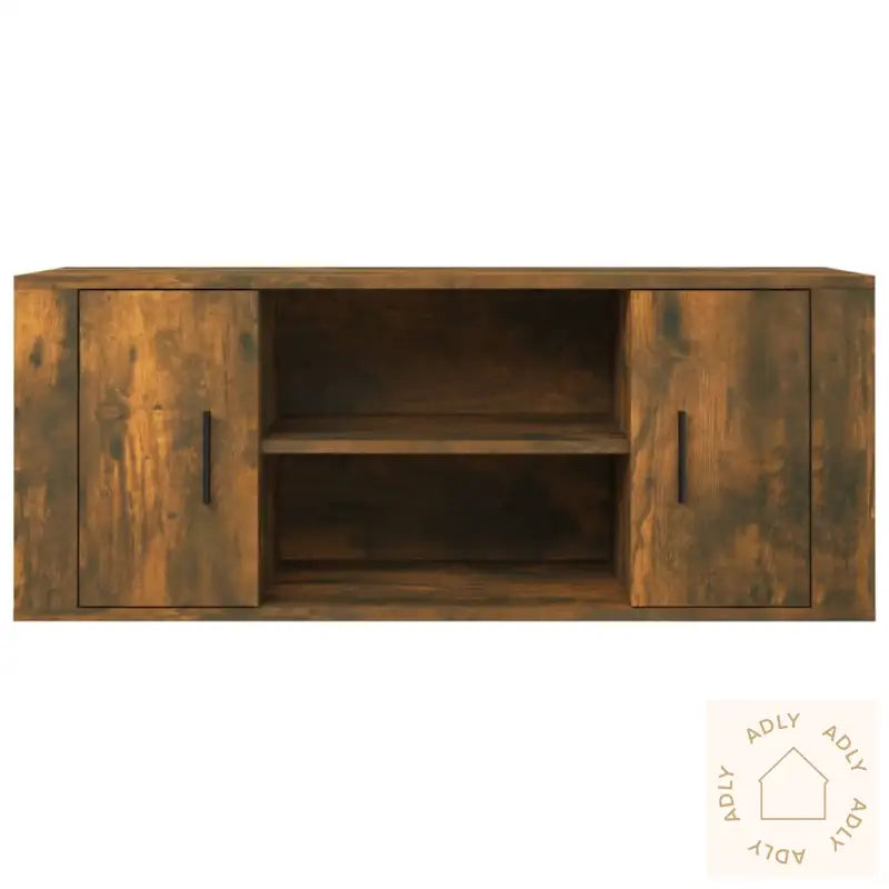 Tv-Benk Røkt Eik 100X35X40 Cm Konstruert Tre