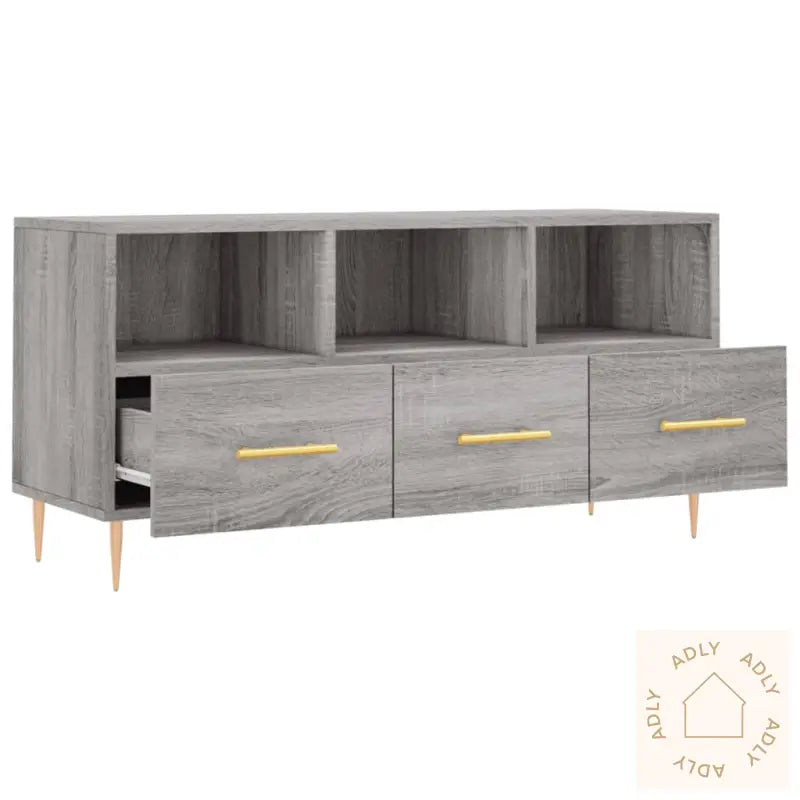 Tv-Benk Grå Sonoma 102X36X50 Cm Konstruert Tre