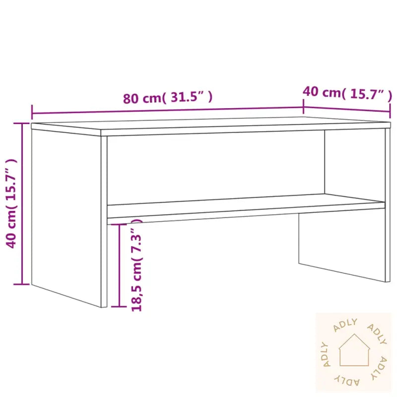 Tv-Benk Røkt Eik 80X40X40 Cm Konstruert Tre