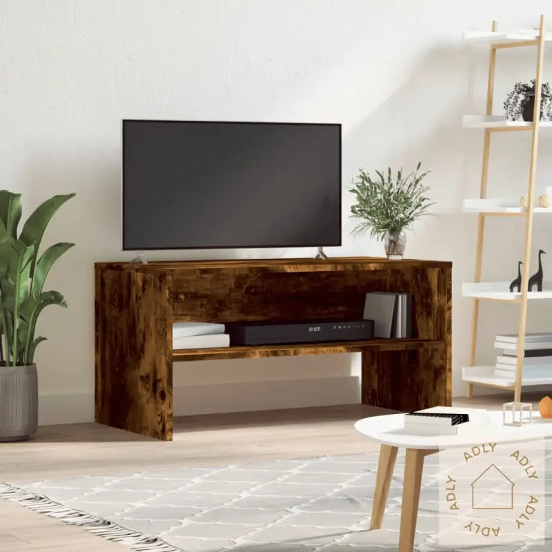 Tv-Benk Røkt Eik 80X40X40 Cm Konstruert Tre