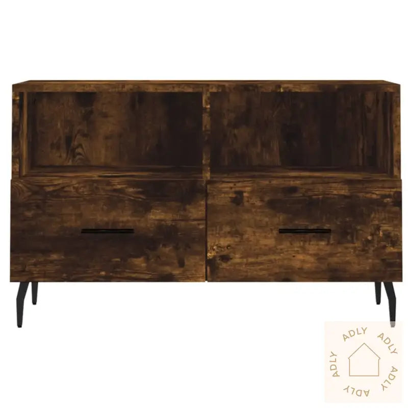 Tv-Benk Røkt Eik 80X36X50 Cm Konstruert Tre