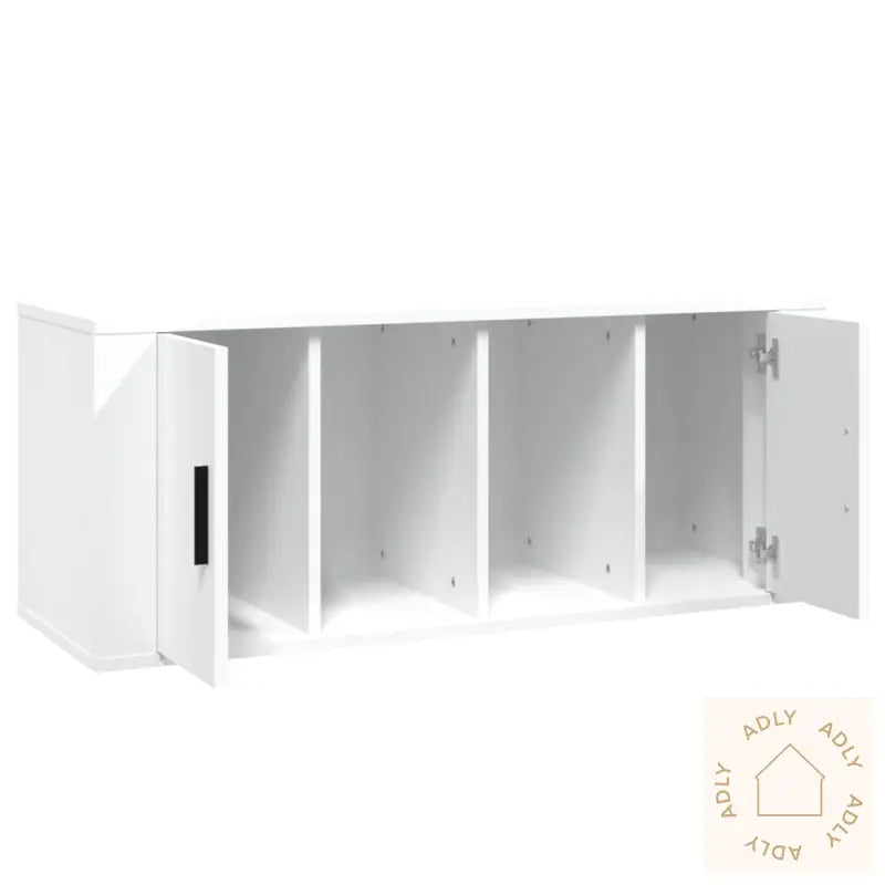 Tv-Benk Hvit 100X35X40 Cm Konstruert Tre