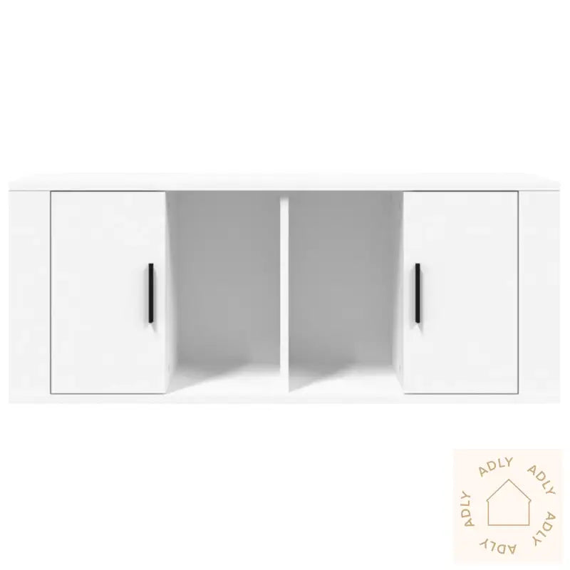 Tv-Benk Hvit 100X35X40 Cm Konstruert Tre