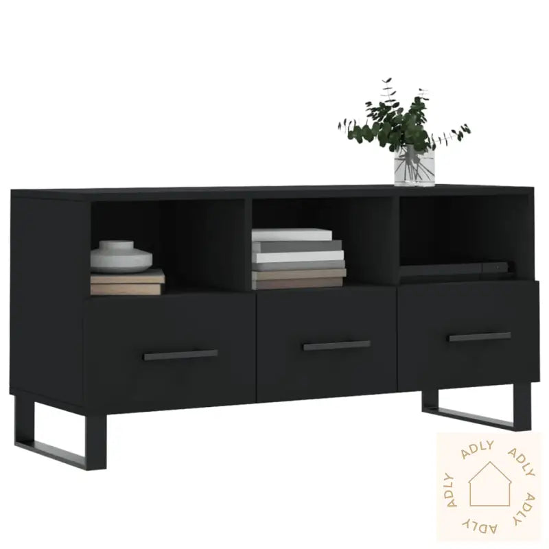 Tv-Benk Svart 102X36X50 Cm Konstruert Tre