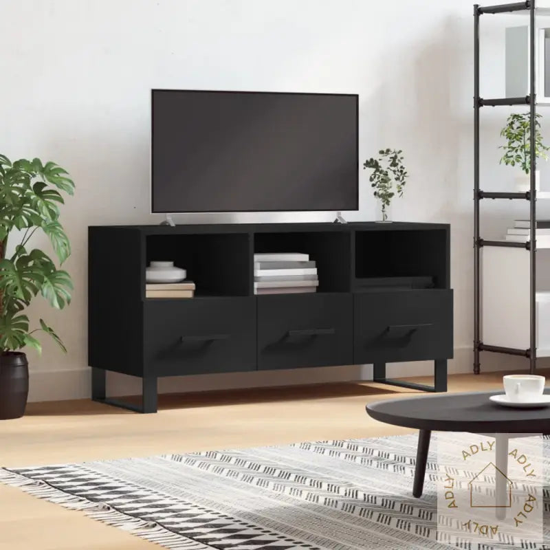 Tv-Benk Svart 102X36X50 Cm Konstruert Tre