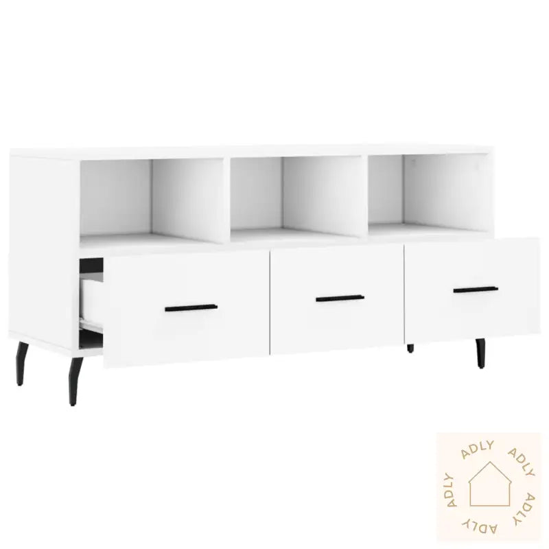 Tv-Benk Hvit 102X36X50 Cm Konstruert Tre