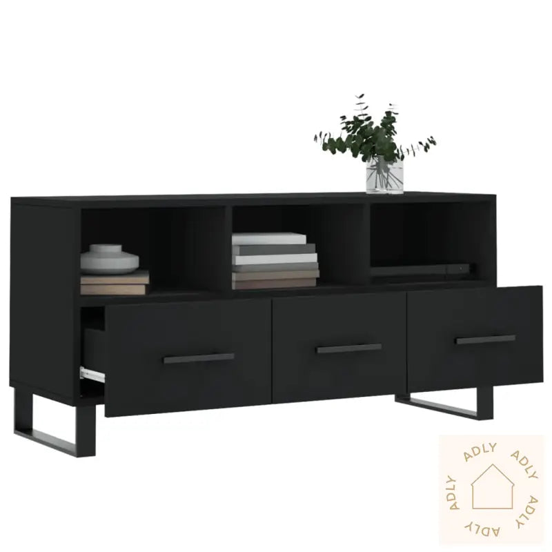 Tv-Benk Svart 102X36X50 Cm Konstruert Tre