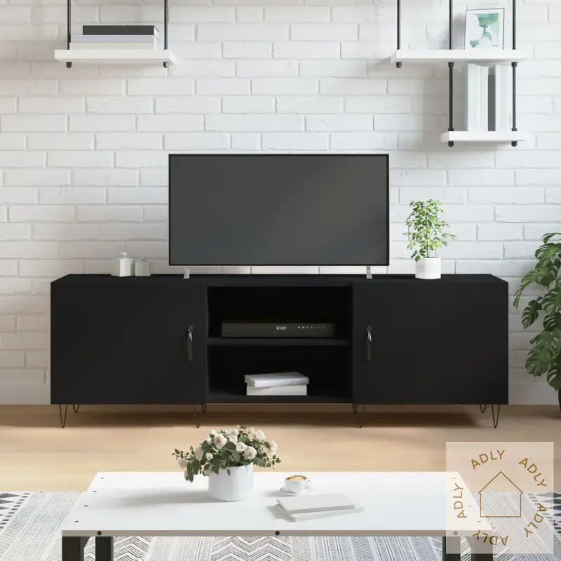Tv-Benk Svart 150X30X50 Cm Konstruert Tre