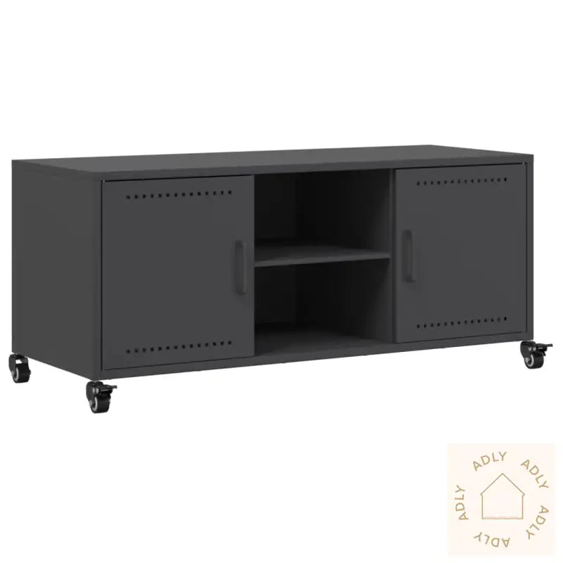 Tv-Benk Svart 100,5X39X43,5 Cm Stål
