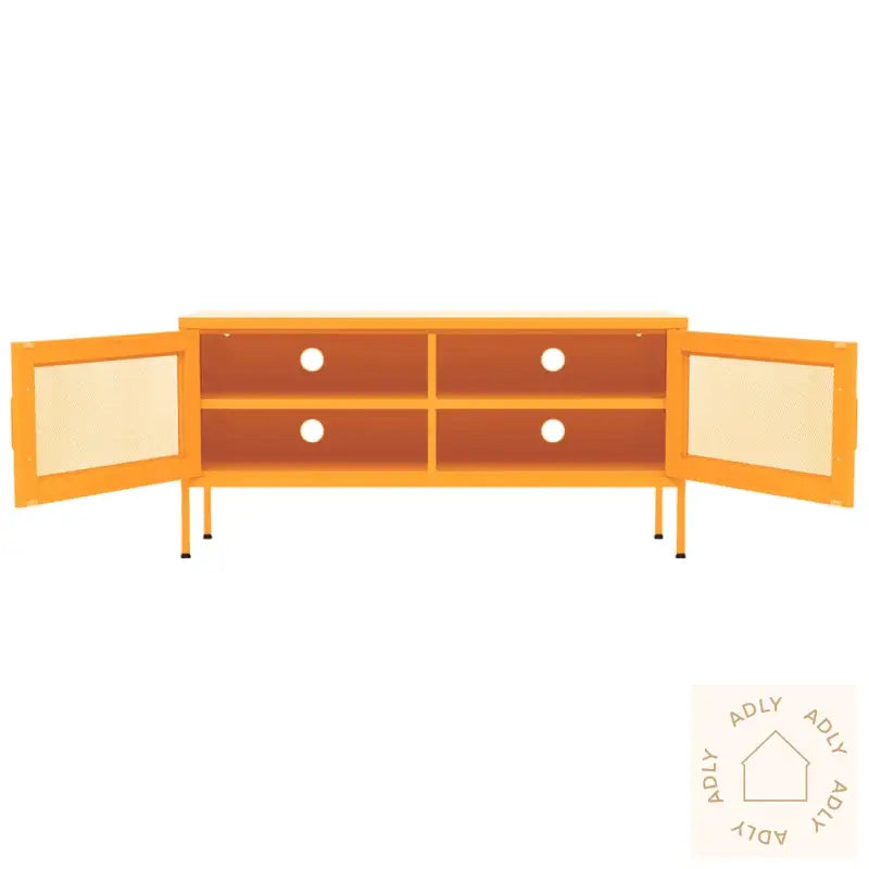 Tv-Benk Sennepsgul 105X35X50 Cm Stål