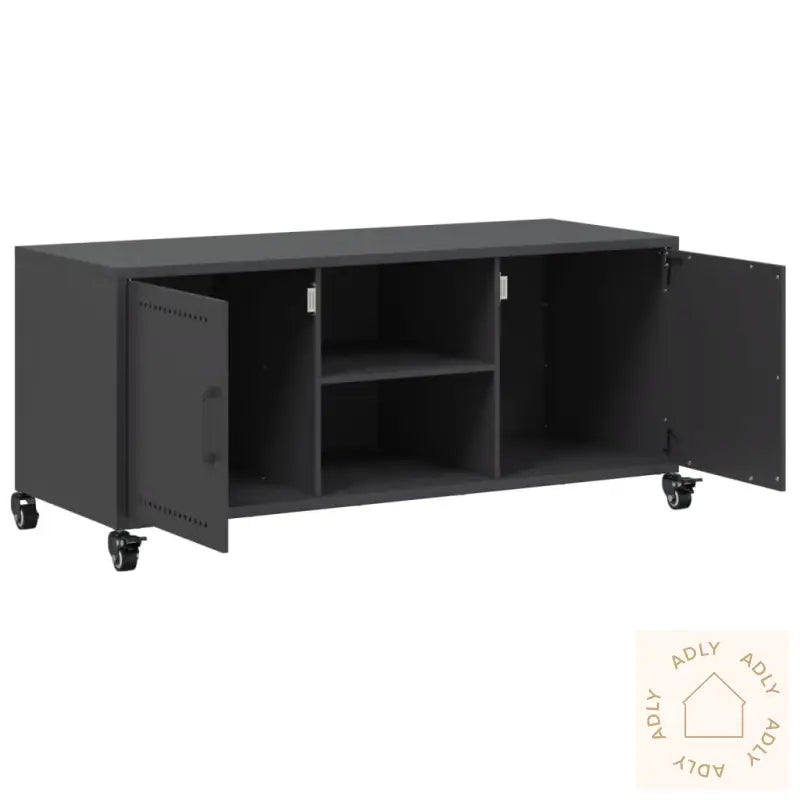 Tv-Benk Svart 100,5X39X43,5 Cm Stål