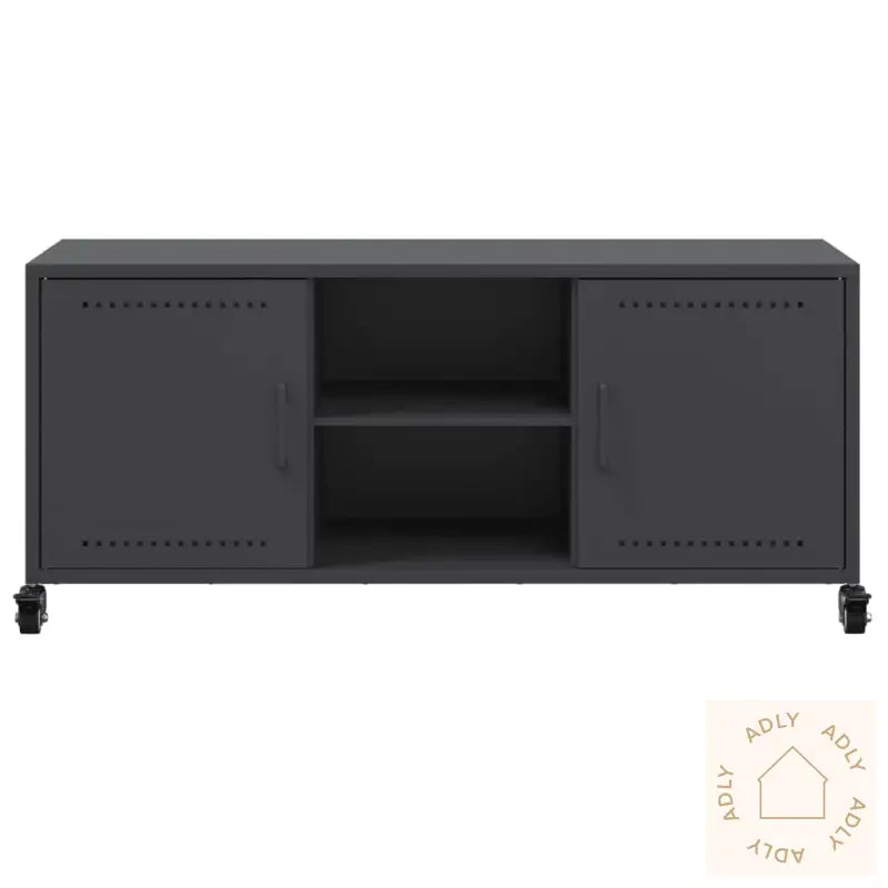 Tv-Benk Svart 100,5X39X43,5 Cm Stål