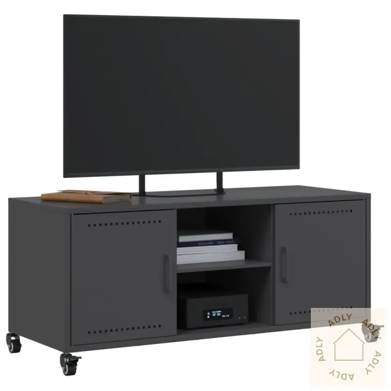 Tv-Benk Svart 100,5X39X43,5 Cm Stål