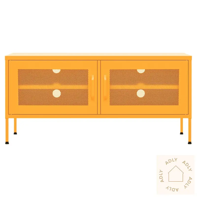 Tv-Benk Sennepsgul 105X35X50 Cm Stål