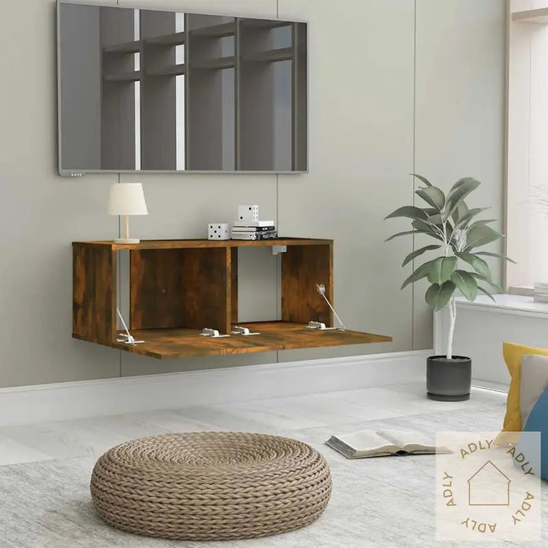 Tv-Benk Røkt Eik 80X30X30 Cm Konstruert Tre