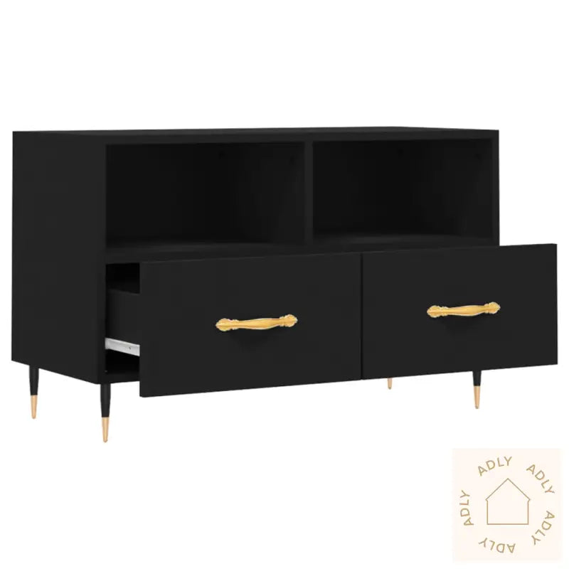 Tv-Benk Svart 80X36X50 Cm Konstruert Tre
