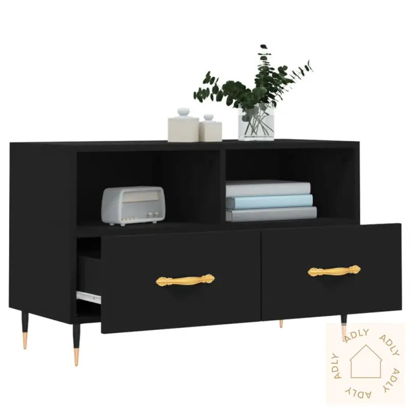 Tv-Benk Svart 80X36X50 Cm Konstruert Tre