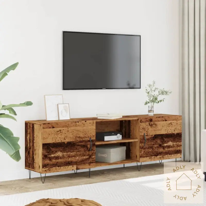 Tv-Benk Gammelt Tre 150X30X50 Cm Konstruert Tre