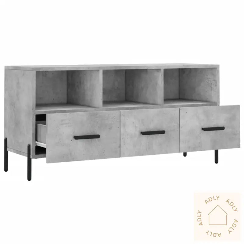 Tv-Benk Betonggrå 120X35X48 Cm Konstruert Tre