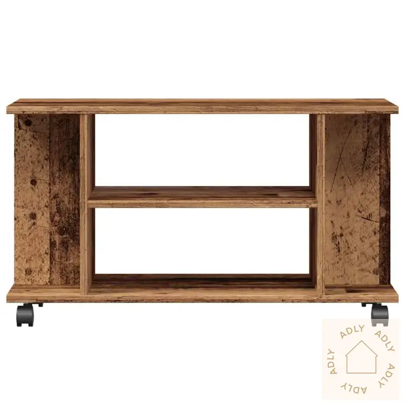 Tv-Benk Med Hjul Gammelt Tre 80X40X45 Cm Konstruert Tre